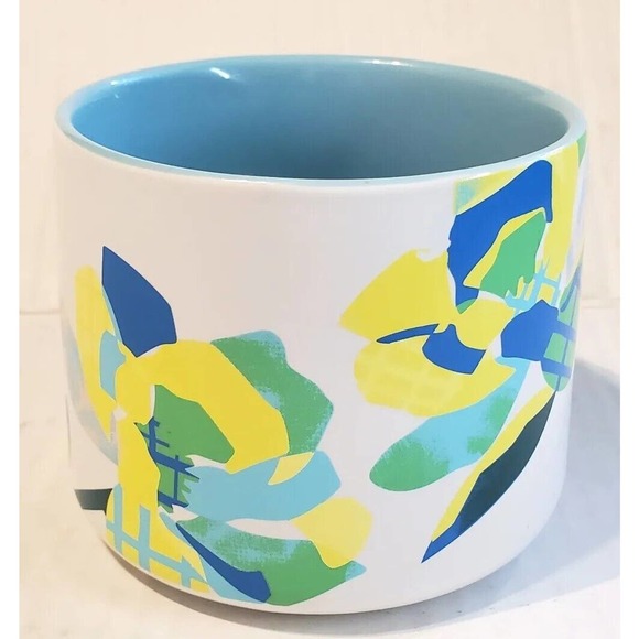 Starbucks Citrus Floral Coffee Mug Ceramic Yellow Blue 14oz 2023 Easter - Picture 4 of 10